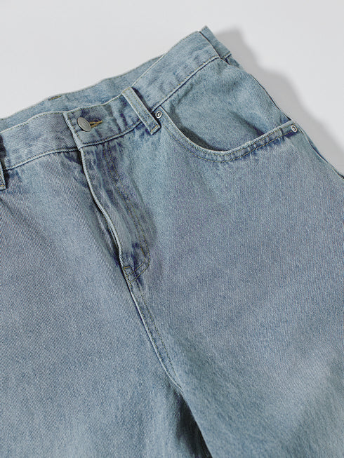 SIDE PLEATED DENIM PANTS / Y243-31045-3 /【 BLUE 】
